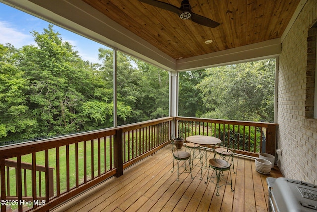 137 Summerset Lndg, Hampstead, NC 28443 - wooden terrace with a lawn and ceiling fan