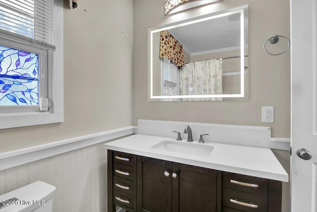 408 N 25th St, Wilmington, NC 28405 - full bathroom featuring vanity, toilet, and a shower with shower curtain
