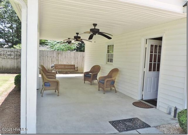 110 E Blalock Rd, Lucama, NC 27851 - view of patio / terrace featuring ceiling fan