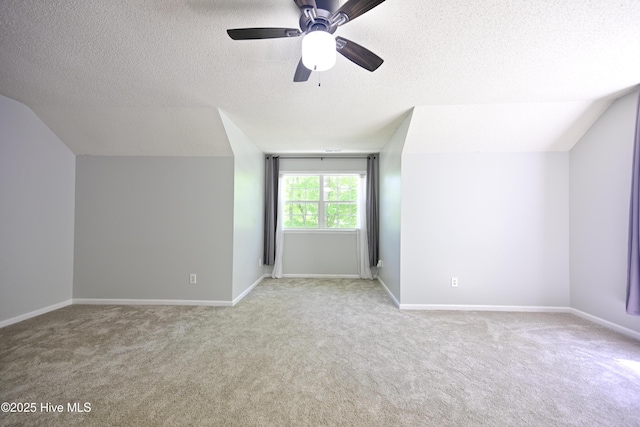 159 Dockside Dr, Jacksonville, NC 28546 - bonus room with carpet floors, a textured ceiling, vaulted ceiling, ceiling fan, and baseboards