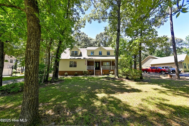 159 Dockside Dr, Jacksonville, NC 28546 - view of front of house featuring covered porch and a front lawn