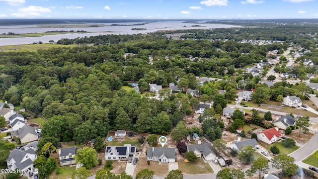 6814 Lipscomb Dr, Wilmington, NC 28412 - aerial perspective of suburban area with a nearby body of water