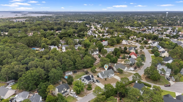 6814 Lipscomb Dr, Wilmington, NC 28412 - aerial view of property and surrounding area with nearby suburban area and a nearby body of water