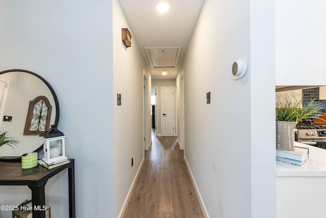 103 Midway Ln, Roanoke Rapids, NC 27870 - hall featuring attic access, light wood-style flooring, recessed lighting, and baseboards