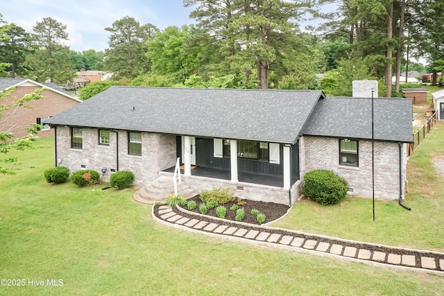 103 Midway Ln, Roanoke Rapids, NC 27870 - back of property featuring a shingled roof, crawl space, and brick siding