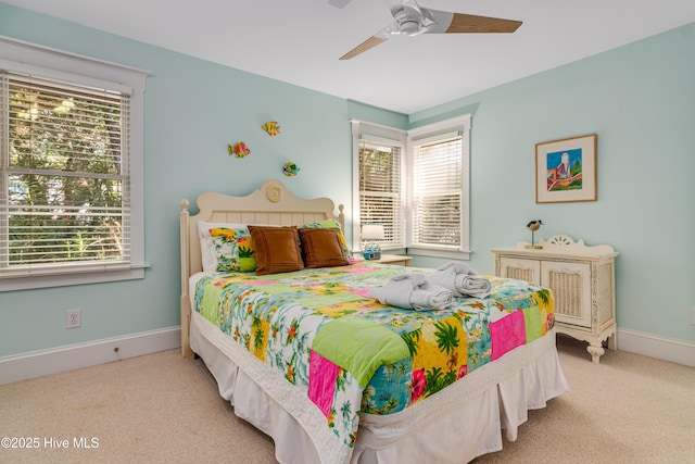20 Fort Holmes Trl, Bald Head Island, NC 28461 - bedroom featuring carpet floors, baseboards, and ceiling fan