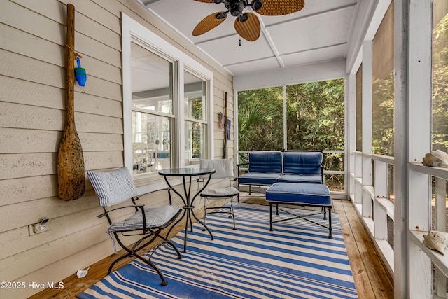 20 Fort Holmes Trl, Bald Head Island, NC 28461 - sunroom with a ceiling fan