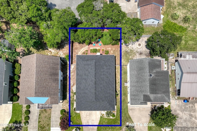 409 Womble St, Oak Island, NC 28465 - aerial perspective of suburban area with property parcel outlined