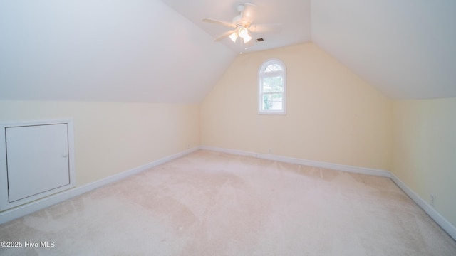 777 Marsh Rose Path NW, Calabash, NC 28467 - additional living space with carpet, ceiling fan, lofted ceiling, and baseboards