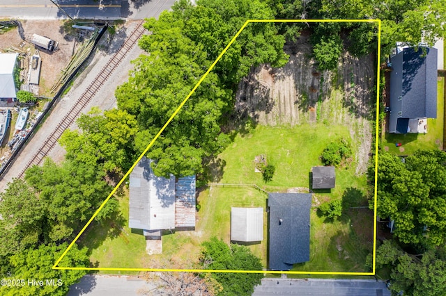 222 Evans St, Wilmington, NC 28405 - aerial view of property's location featuring property boundaries highlighted