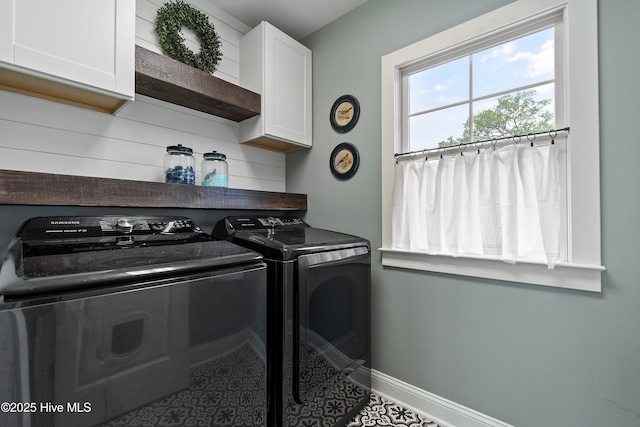1086 Ferry Landing Dr SW, Supply, NC 28462 - laundry room with cabinet space, washing machine and clothes dryer, and baseboards