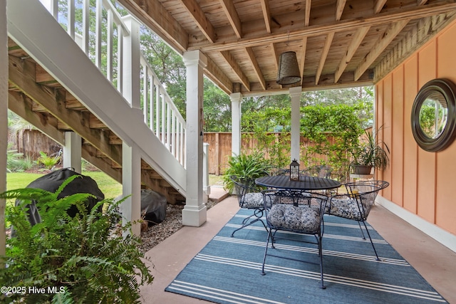 1086 Ferry Landing Dr SW, Supply, NC 28462 - view of patio / terrace with stairs and outdoor dining area