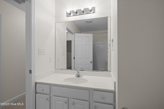 123 S Park Ln, Newport, NC 28570 - bathroom featuring vanity and baseboards