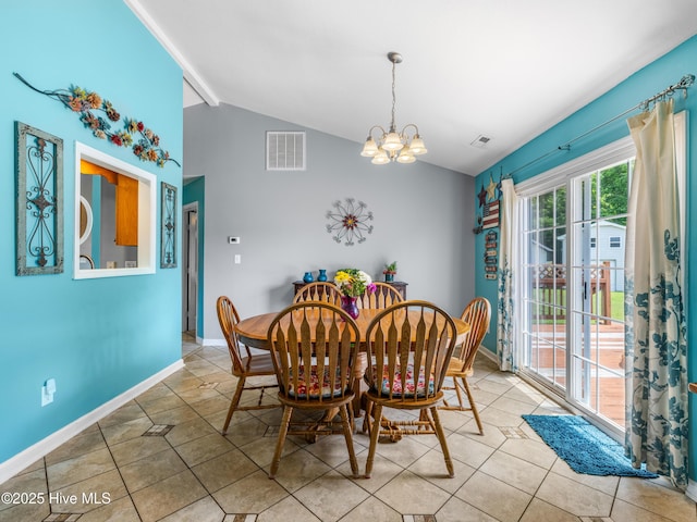 102 Sand Ct, Jacksonville, NC 28546 - dining space with a chandelier, baseboards, and tile patterned flooring
