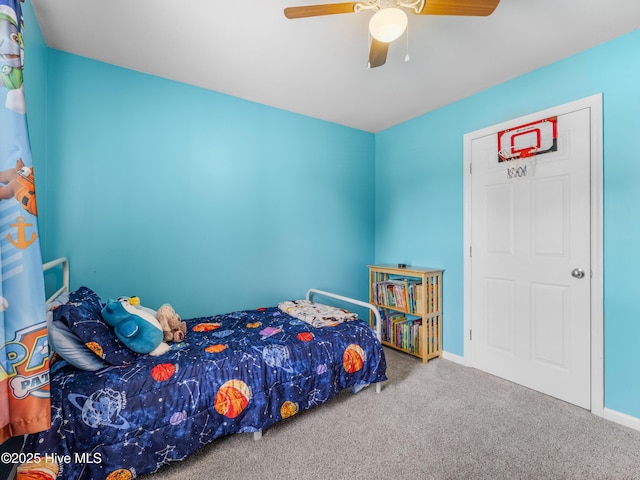 102 Sand Ct, Jacksonville, NC 28546 - carpeted bedroom featuring ceiling fan and baseboards