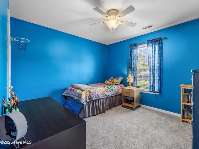102 Sand Ct, Jacksonville, NC 28546 - bedroom with carpet flooring, baseboards, and a ceiling fan