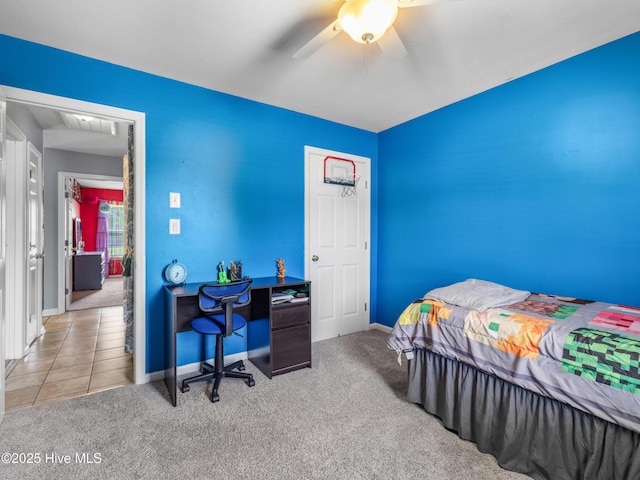 102 Sand Ct, Jacksonville, NC 28546 - carpeted bedroom featuring a ceiling fan and baseboards