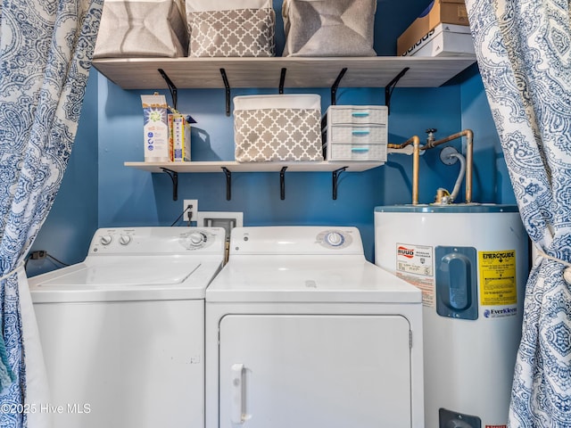 102 Sand Ct, Jacksonville, NC 28546 - washroom with water heater and washing machine and clothes dryer