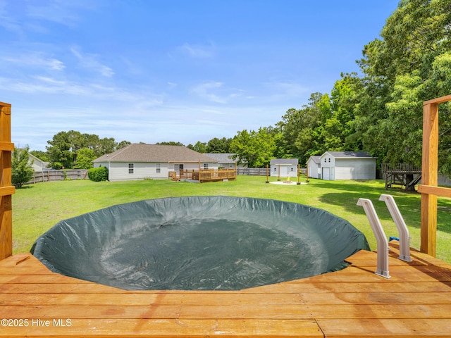 102 Sand Ct, Jacksonville, NC 28546 - view of pool featuring a wooden deck