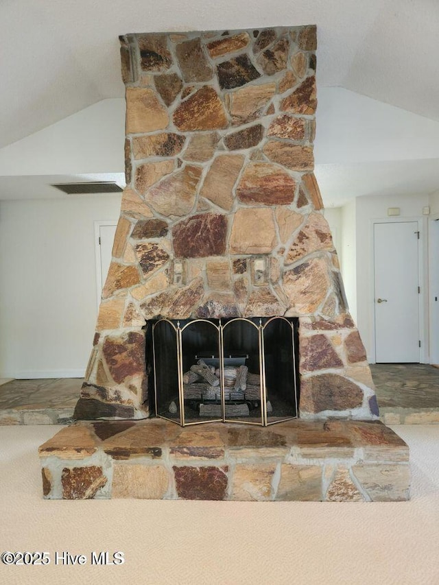 1608 Brices Creek Rd, New Bern, NC 28562 - detailed view of a stone fireplace and baseboards
