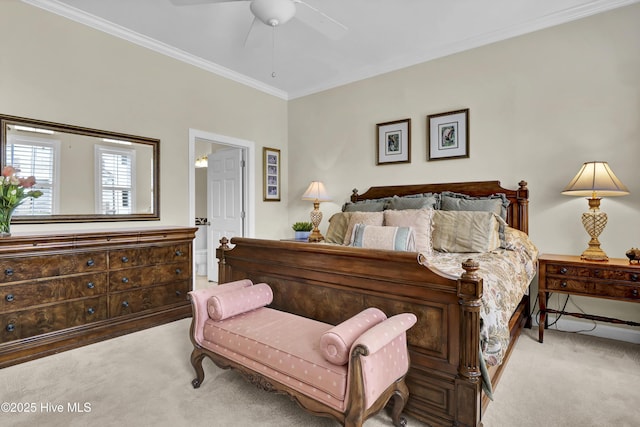 644 Village Park Dr Unit 207, Wilmington, NC 28405 - bedroom with carpet floors, crown molding, and a ceiling fan