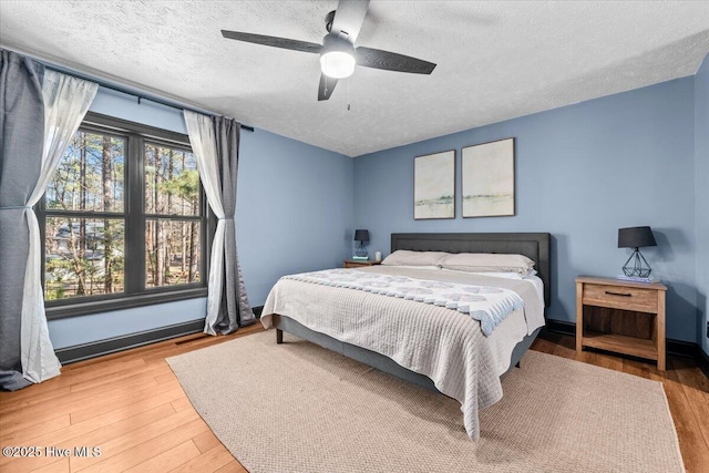 105 Tartan Trl, Southern Pines, NC 28387 - bedroom featuring wood finished floors, a textured ceiling, and ceiling fan