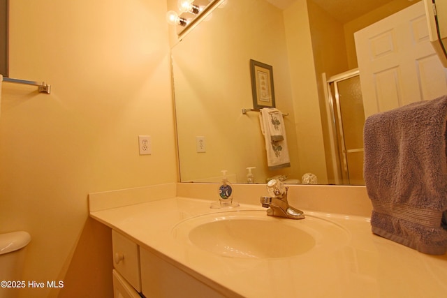 405 27th St Unit A, Sunset Beach, NC 28468 - full bath with vanity, a stall shower, and toilet