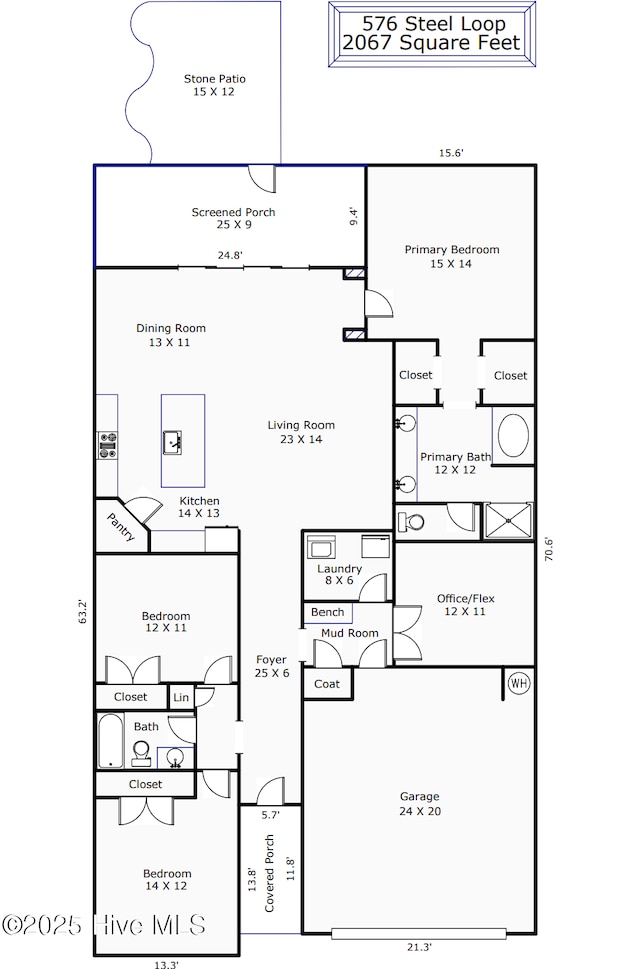 576 Steele Loop, Wilmington, NC 28411 - floor plan / room layout