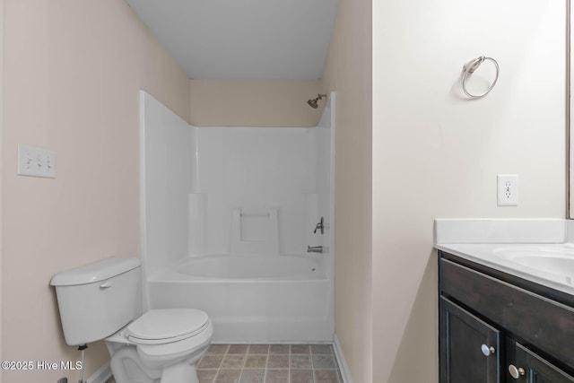 505 Oyster Rock Ln, Sneads Ferry, NC 28460 - full bathroom with toilet, vanity, bathtub / shower combination, and baseboards