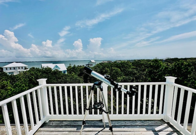 108 Kiawa Way, Atlantic Beach, NC 28512 - wooden deck featuring a water view