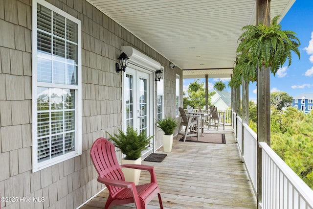 108 Kiawa Way, Atlantic Beach, NC 28512 - wooden porch featuring french doors