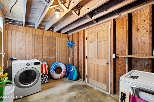 926 E Beach Dr, Oak Island, NC 28465 - washroom with washing machine and dryer