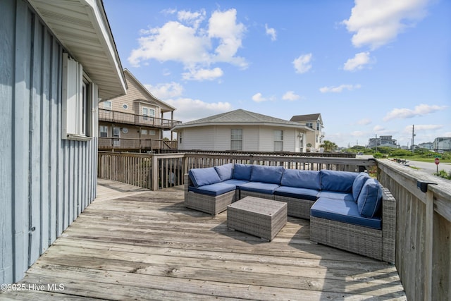 3045 Island Dr, North Topsail Beach, NC 28460 - wooden terrace featuring outdoor lounge area