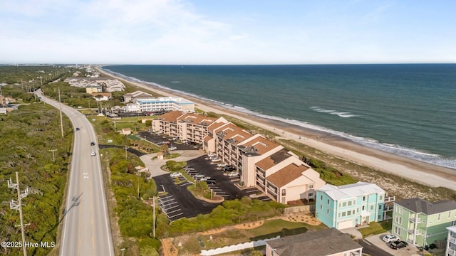331 Salter Path Rd Unit 211, Pine Knoll Shores, NC 28512 - drone / aerial view of waterfront with a beach