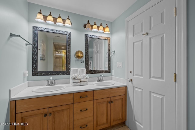331 Salter Path Rd Unit 211, Pine Knoll Shores, NC 28512 - full bathroom with double vanity and a tile shower