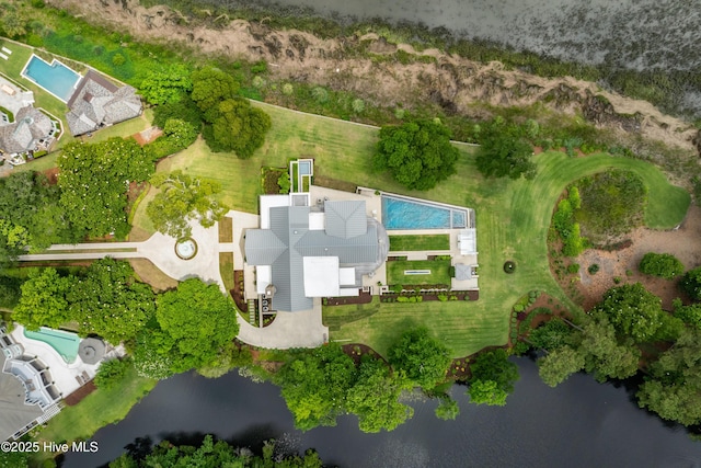 1064 Ocean Ridge Dr, Wilmington, NC 28405 - aerial view of property and surrounding area featuring a pool area and a nearby body of water