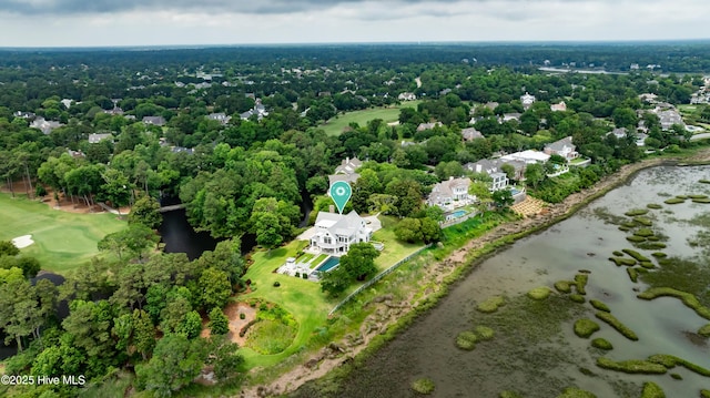 1064 Ocean Ridge Dr, Wilmington, NC 28405 - drone / aerial view of a nearby body of water and a golf course