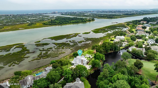 1064 Ocean Ridge Dr, Wilmington, NC 28405 - aerial view of property and surrounding area with a nearby body of water, a local golf course, and nearby suburban area