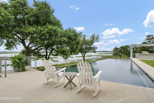 1064 Ocean Ridge Dr, Wilmington, NC 28405 - view of patio / terrace featuring a water view and a pergola
