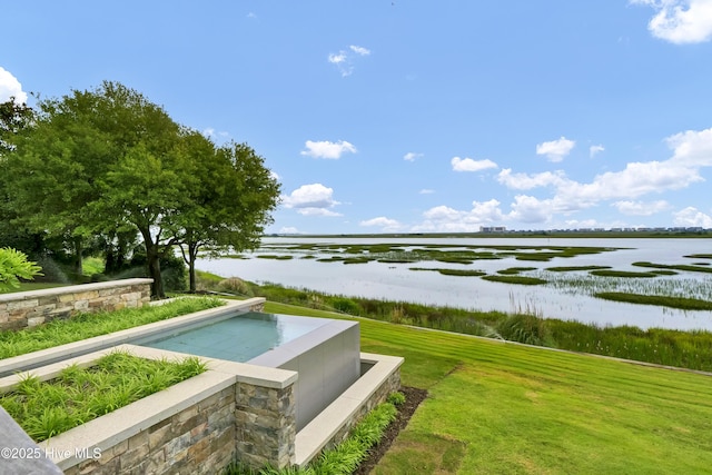 1064 Ocean Ridge Dr, Wilmington, NC 28405 - view of swimming pool with a water view and a lawn