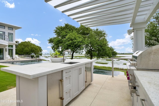 1064 Ocean Ridge Dr, Wilmington, NC 28405 - view of patio with a water view and exterior bar