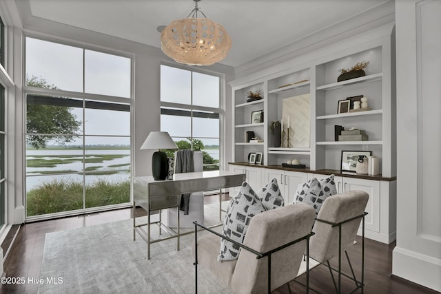 1064 Ocean Ridge Dr, Wilmington, NC 28405 - dining room with plenty of natural light, dark wood finished floors, and an office area