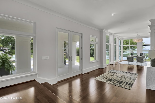 1064 Ocean Ridge Dr, Wilmington, NC 28405 - foyer featuring wood finished floors, french doors, and baseboards