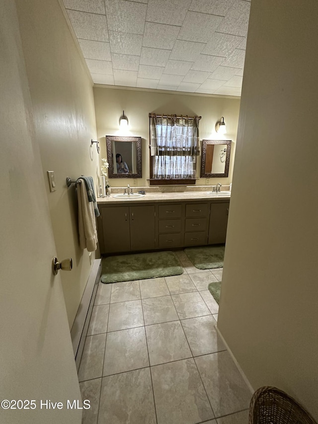 258 Hideaway Rd, Belhaven, NC 27810 - bathroom with double vanity and tile patterned floors