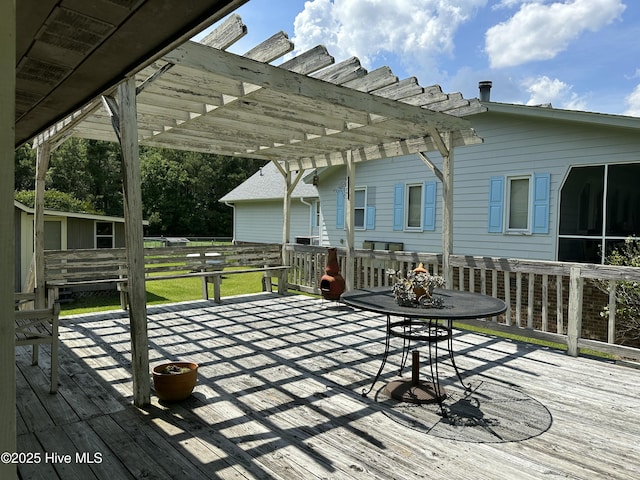 258 Hideaway Rd, Belhaven, NC 27810 - deck featuring a pergola