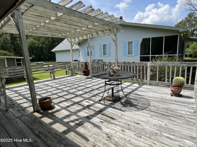 258 Hideaway Rd, Belhaven, NC 27810 - wooden deck with a pergola