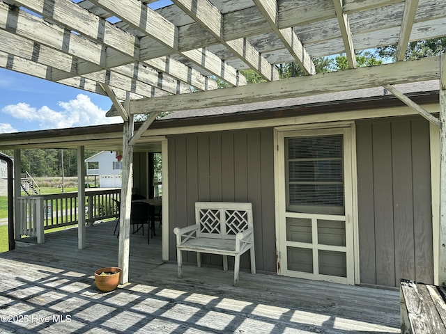 258 Hideaway Rd, Belhaven, NC 27810 - wooden terrace with a pergola