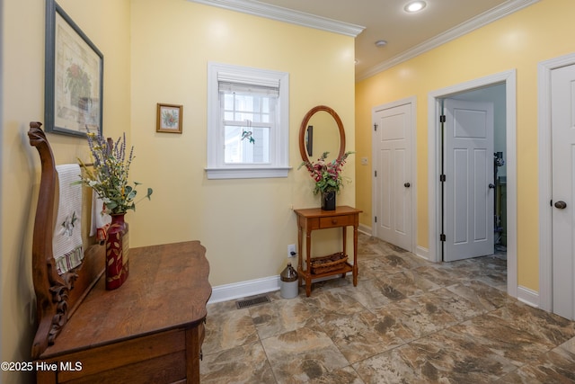 844 E Darden Rd, Faison, NC 28341 - foyer featuring crown molding, baseboards, and recessed lighting