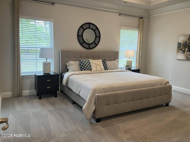 1217 Pelican Dr, New Bern, NC 28560 - bedroom with crown molding, light carpet, baseboards, and multiple windows