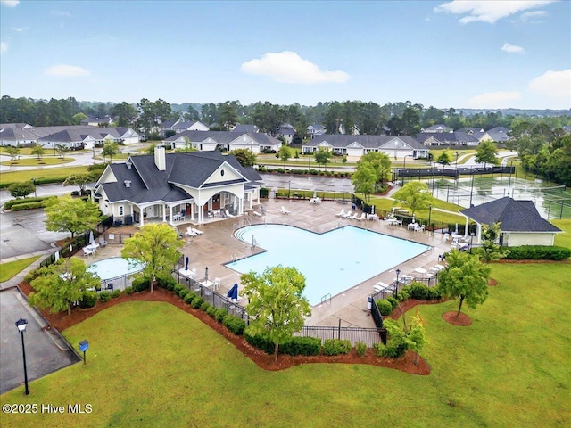5735 Orchardgrass Rd, Leland, NC 28451 - aerial view of residential area with a pool